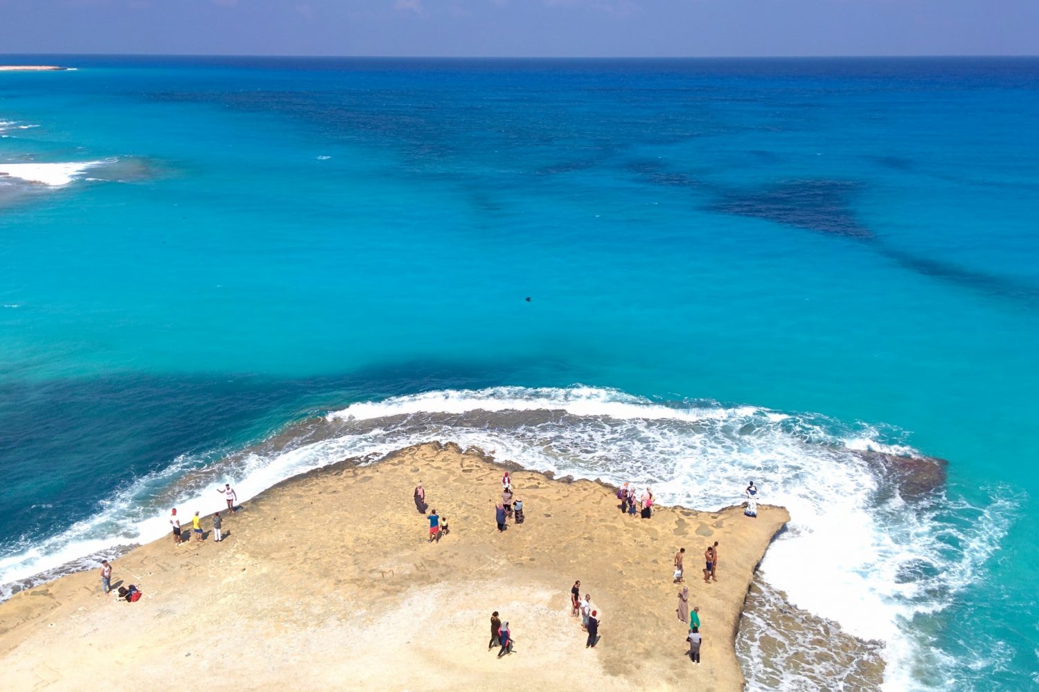 Low cliff on the shore of Agiba in Marsa Matrouh, Egypt